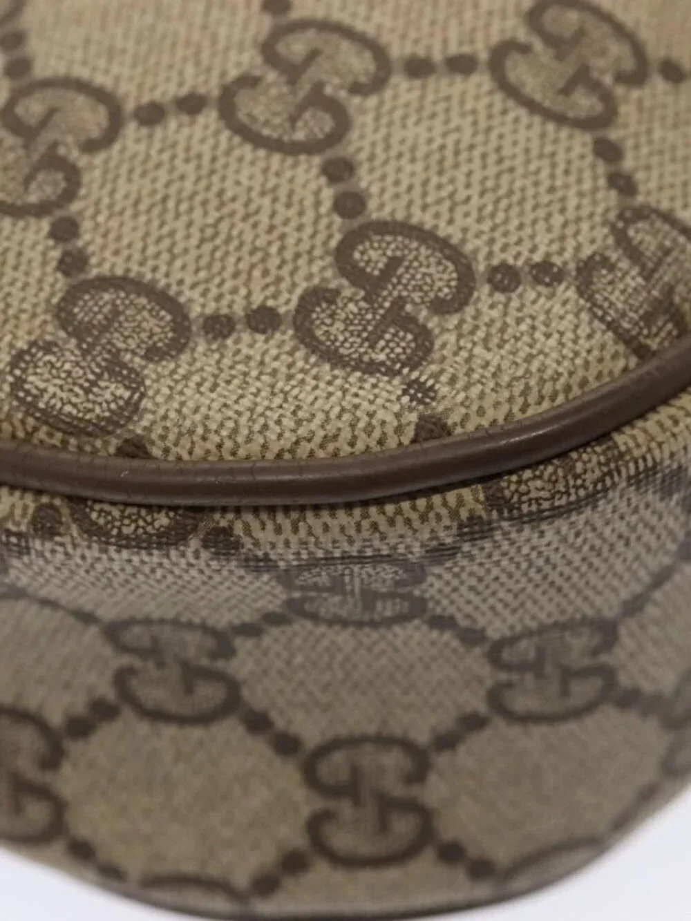 GUCCI GG Supreme Web Sherry Line Clutch Bag PVC Beige Red 89 01 034 Auth fm3793